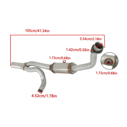 2010-2011 JEEP Wrangler 3.8L Y Pipe Catalytic Converter Complete Set 50498