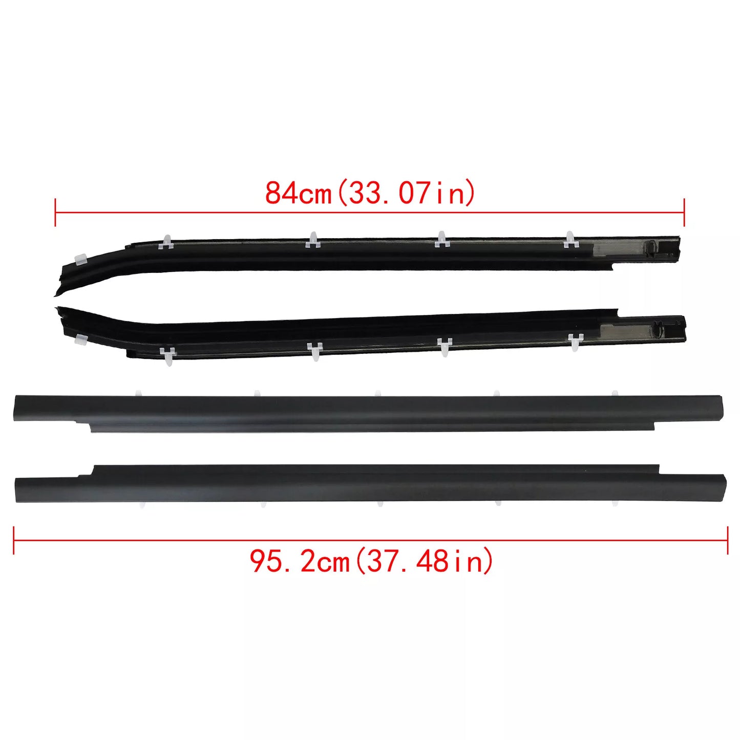 Toyota Tundra 2000-2006 Double Cab 4pcs Weatherstrip Outer Lower Window 75740-0C022 75730-0C022