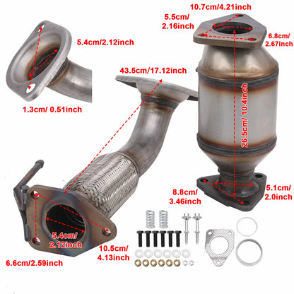 2008-2012 Accord 2.4L Honda 2PCS Flex Pipe+Rear Manifold Catalytic Converter 642118 6H28175