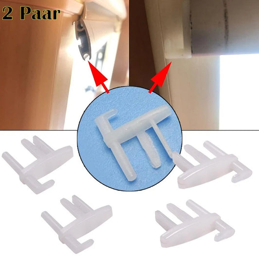 2 x Pairs Seitz Dometic Flyscreen / Caravan Window Blind End Clips 2 L/H & 2 R/H