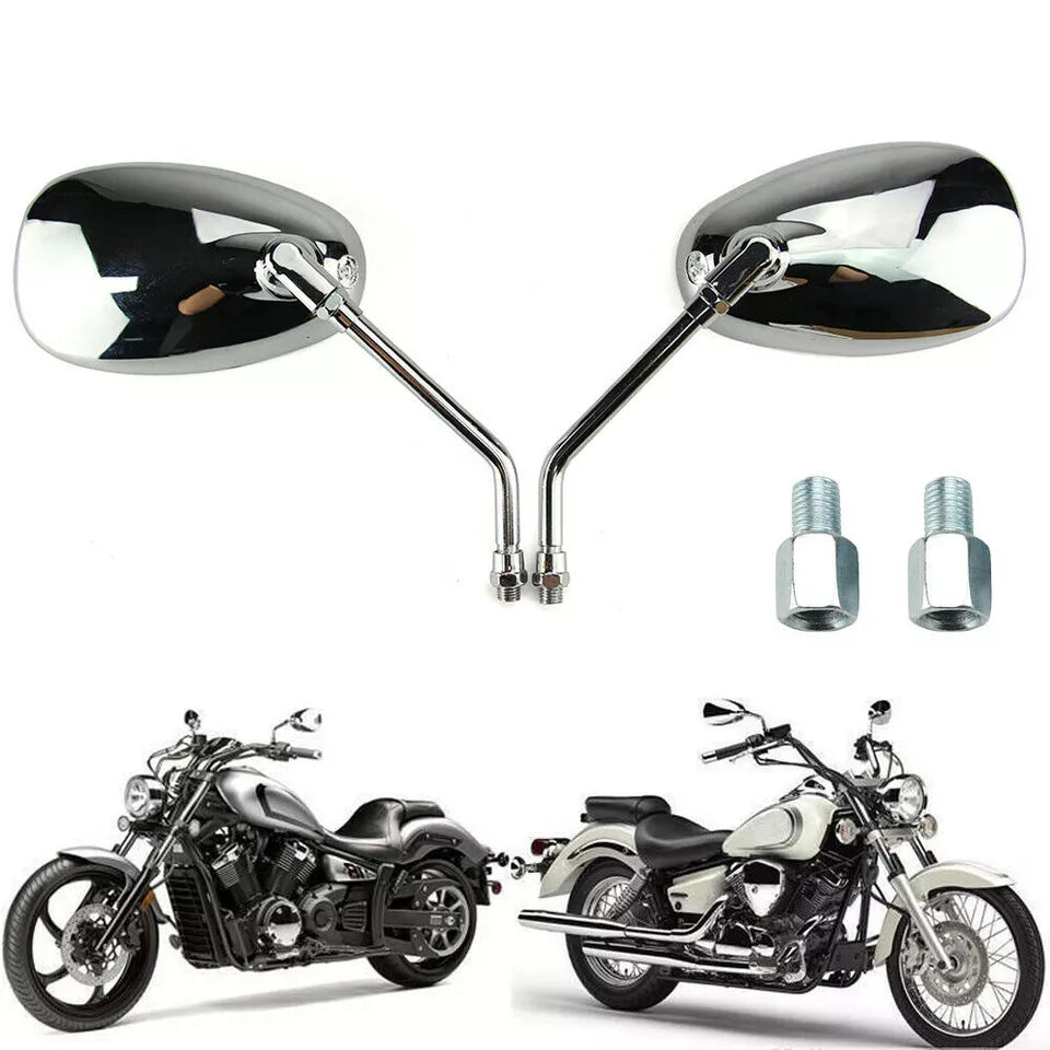 Kawasaki Vulcan VN 500 800 900 1600 10MM Chrome Rectangle Motorcycle Mirrors
