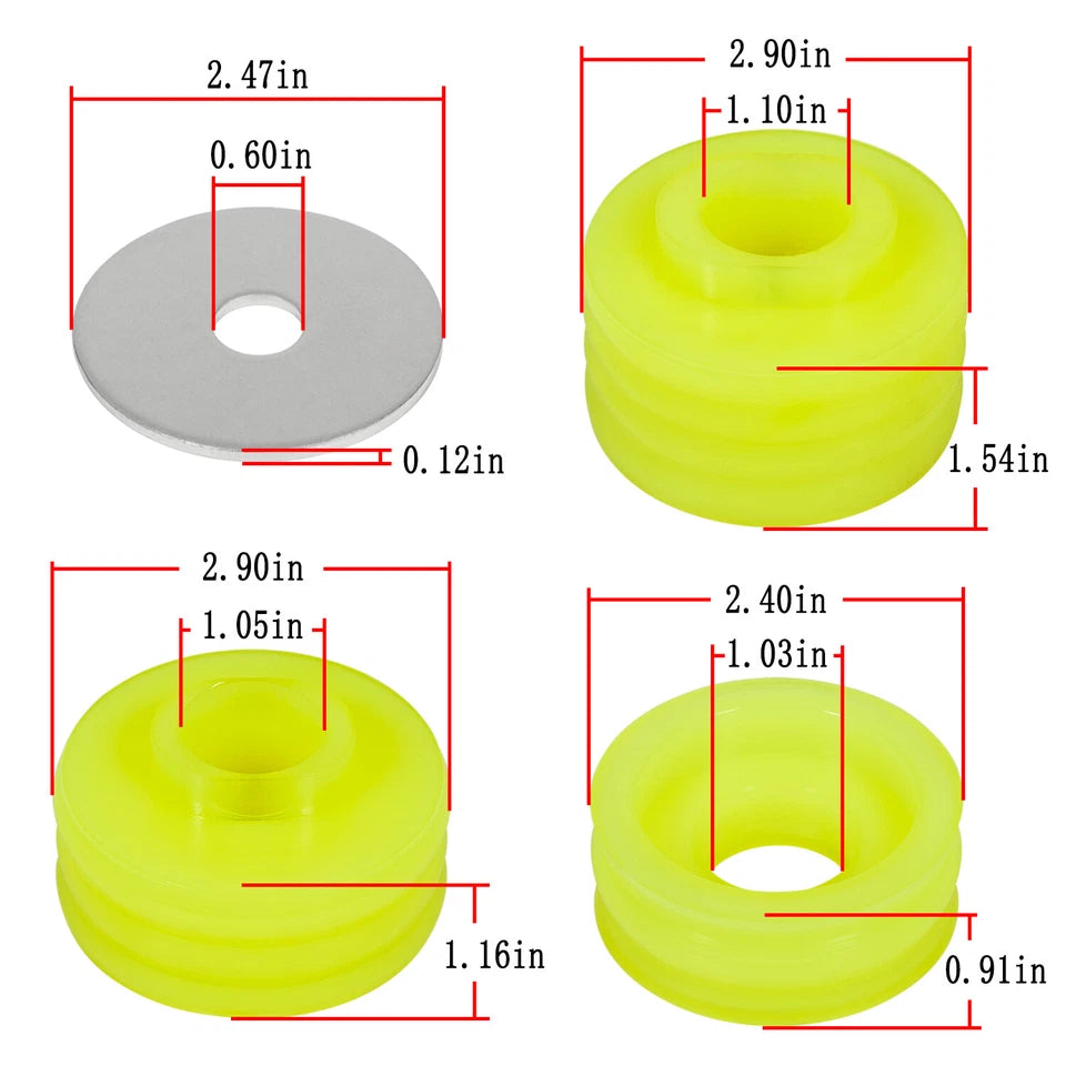 1999-2017 Ford F250/350 2/4WD KF04050BK Body Cab Mount Bushing Kit Fit