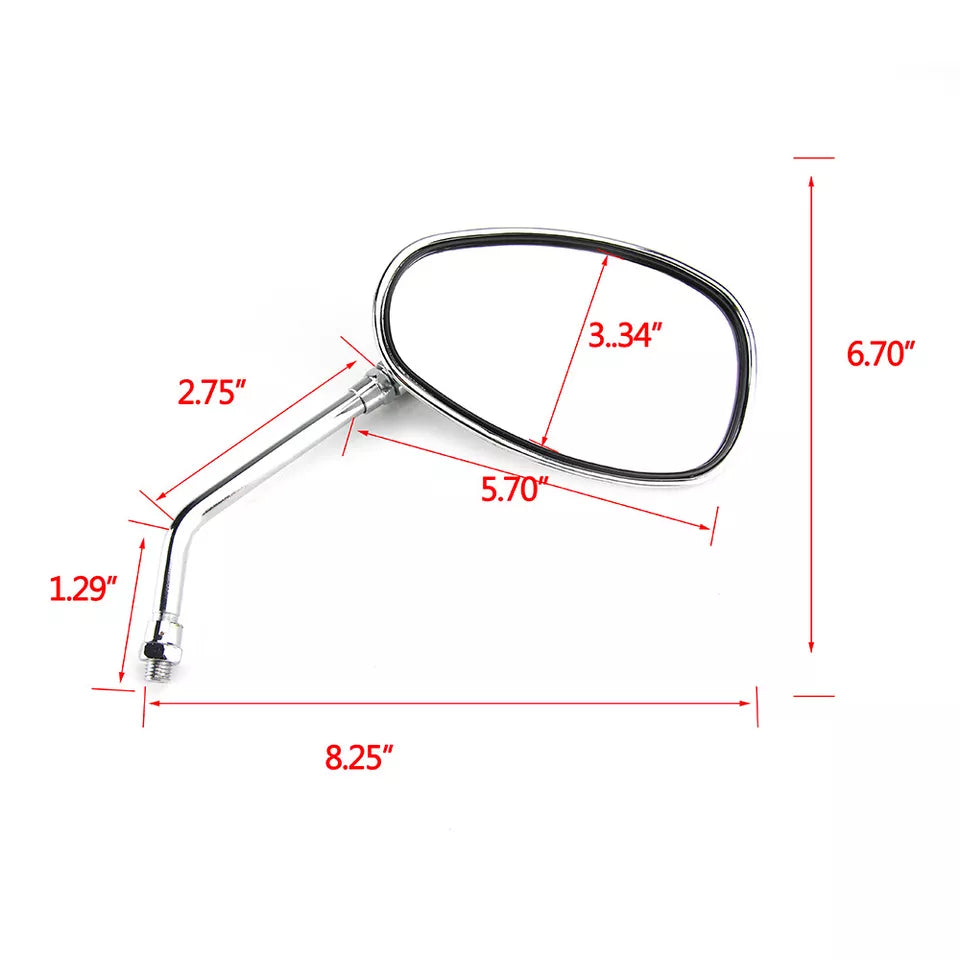 Kawasaki Vulcan VN 500 800 900 1600 10MM Chrome Rectangle Motorcycle Mirrors