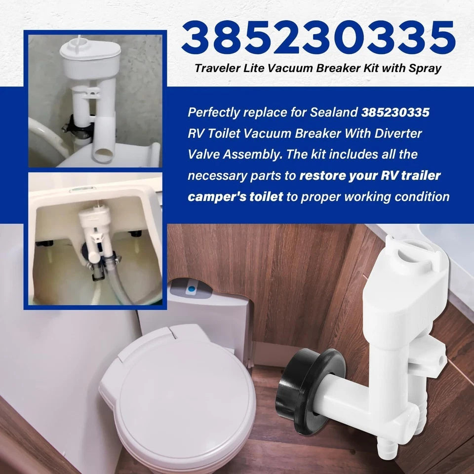 Dometic 200,100, 500H, 500+ RVToilets 385230335 Vacuum Breaker Kit