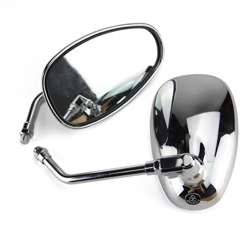 KEEPDSGN Chrome Rectangle Motorcycle Mirrors – For Kawasaki Vulcan VN 500, 800, 900, 1600, CNC Aluminum, 10mm Bolt