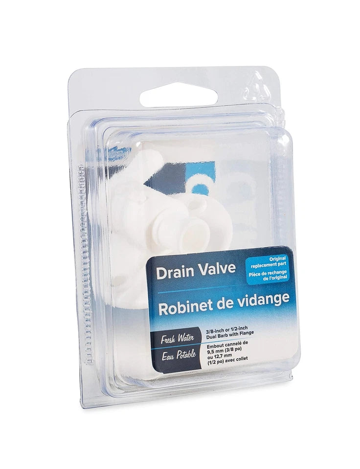 RV Fresh Water Tank Drain Valve with Flange Durable Plastic