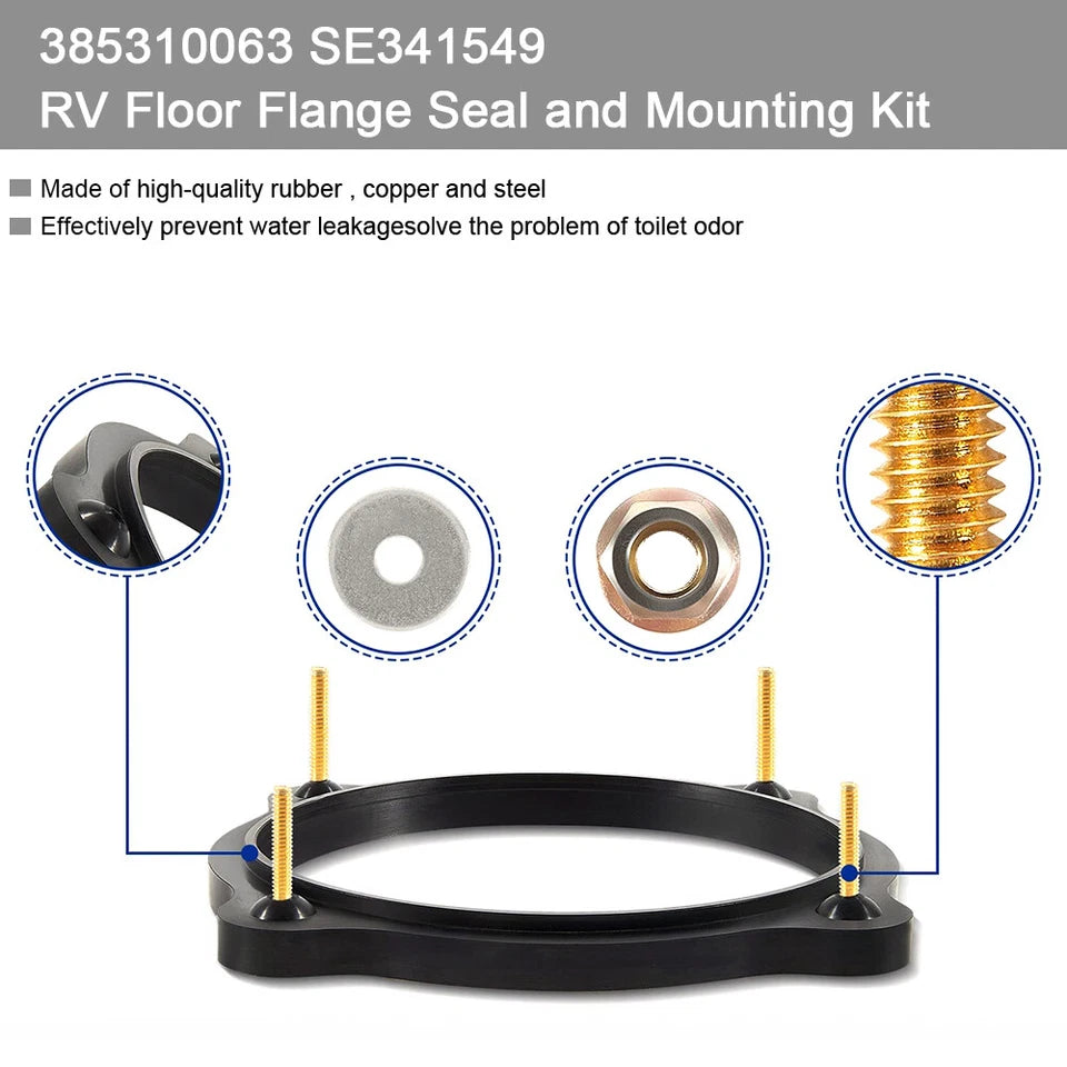 Dometic Sealand 511H 706 806 2010 2011 US RV Toilet Floor Flange Seal Kit