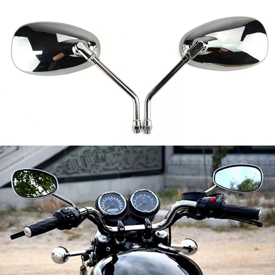 Kawasaki Vulcan VN 500 800 900 1600 10MM Chrome Rectangle Motorcycle Mirrors