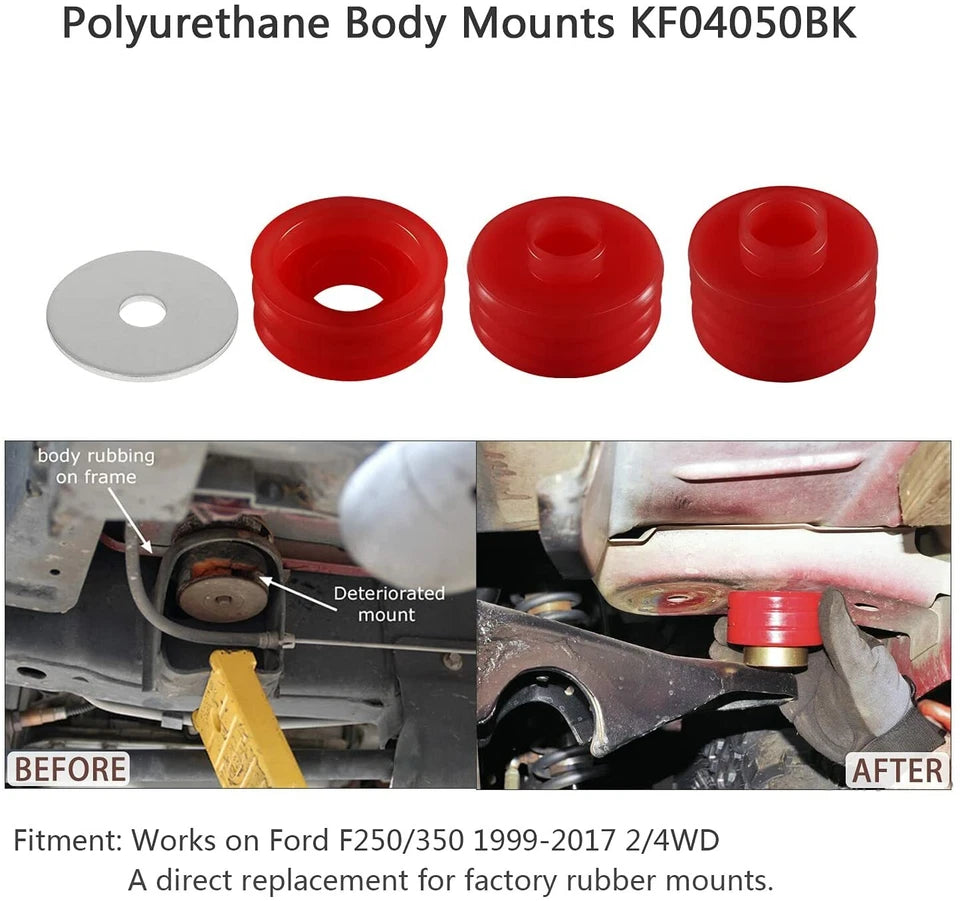 2003-2018 Ford F-350 Super Duty King Ranch KF04050BK Body Cab Mount Bushing Kit Fit