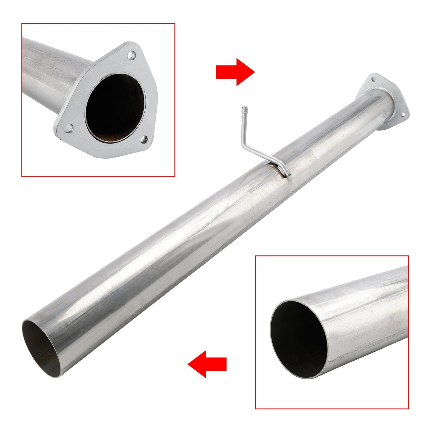 4" Exhaust DPF Race Pipe For 2007.5-2012 Dodge Ram 6.7 Cummins Diesel Stainless Steel