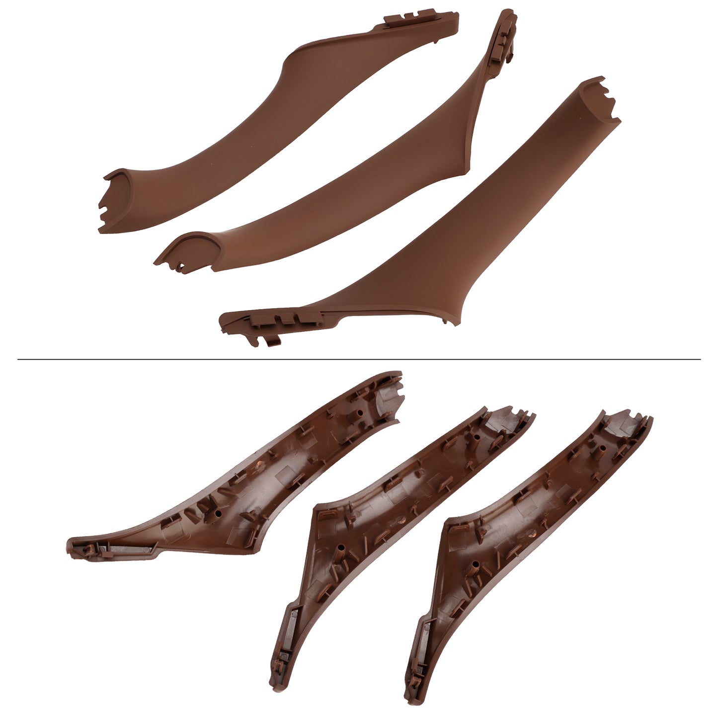 BMW F10 7Pcs Left & Right Red Brown Interior Door Handle Panel Cover Trim Set